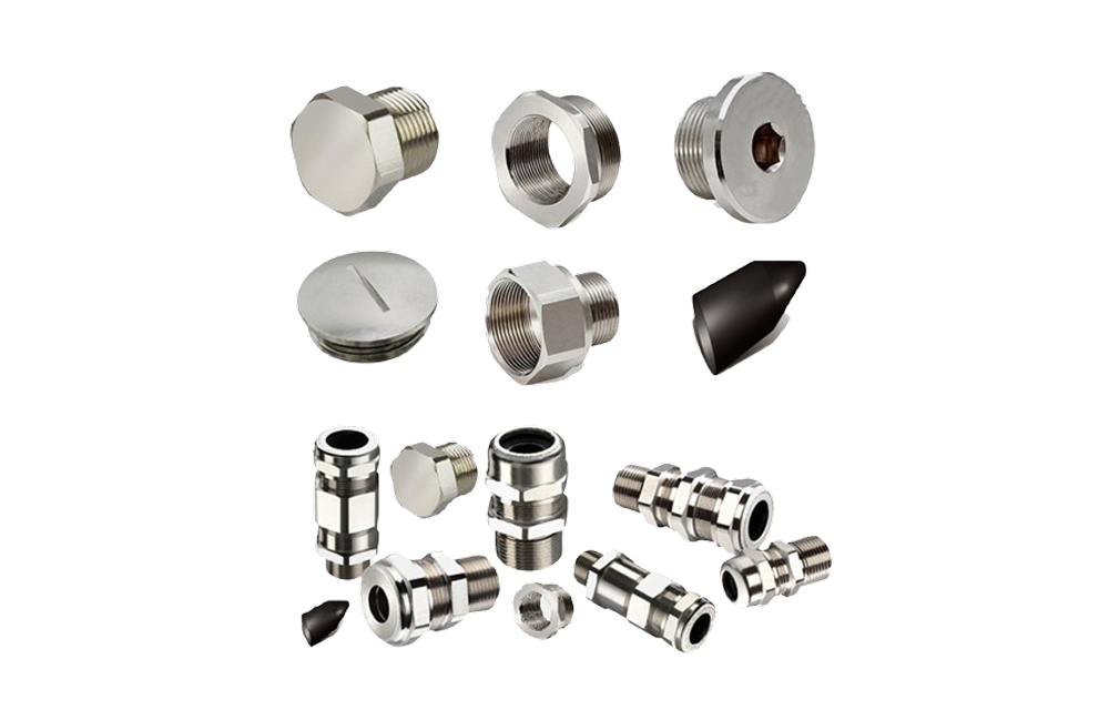 Flameproof Double Compression Cable Gland / Dummy Plug / PVC Rubber Hood